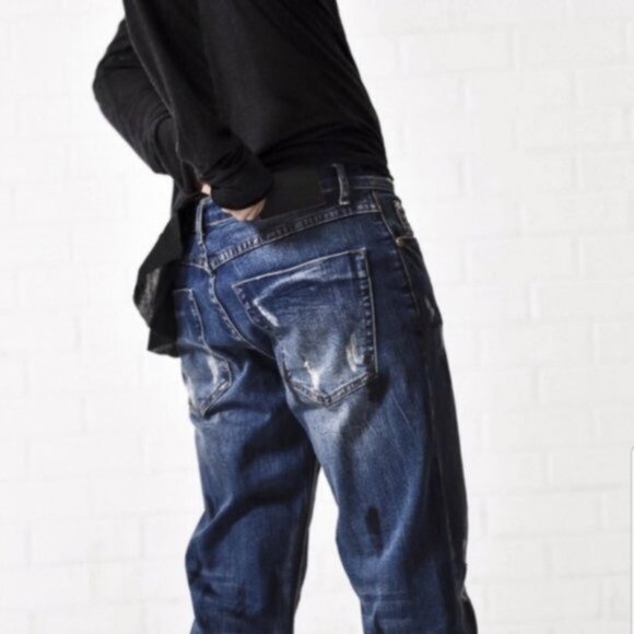 One Teaspoon Awesome Baggies Paint Splatter Distressed Boyfriend Jeans size 26 - Picture 5 of 16